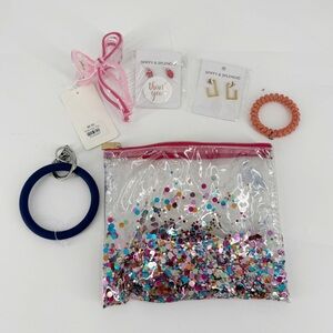 Bundle of Random Girly Accessories Bow Clip, Teleties, Keyring Earrings